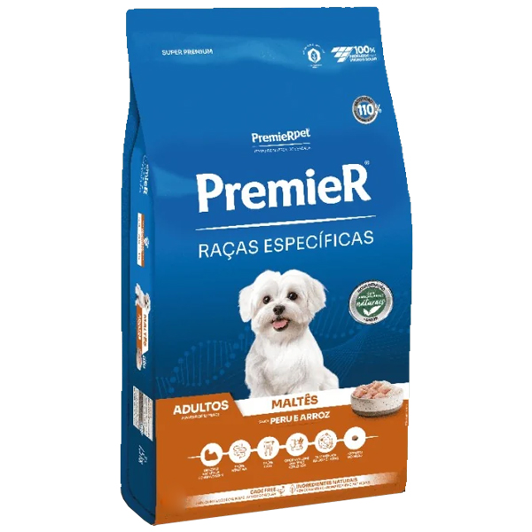 Premier Raças Específicas - ADULTO MALTÊS PERU E ARROZ 7,5kg