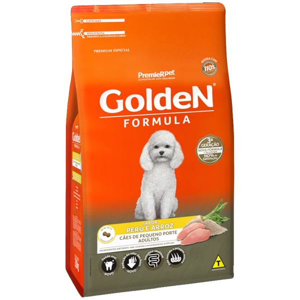 Golden Formula Mini Bits - ADULTO PEQUENO PORTE PERU E ARROZ 10,1kg