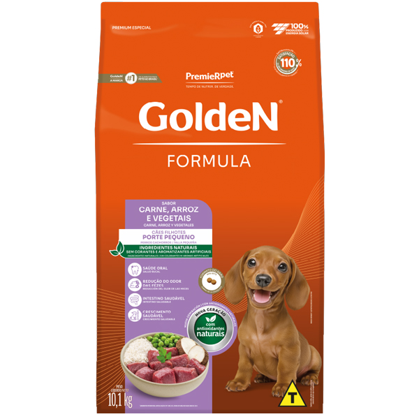 Golden Formula Mini Bits - FILHOTE PEQUENO PORTE CARNE E ARROZ 10,1kg