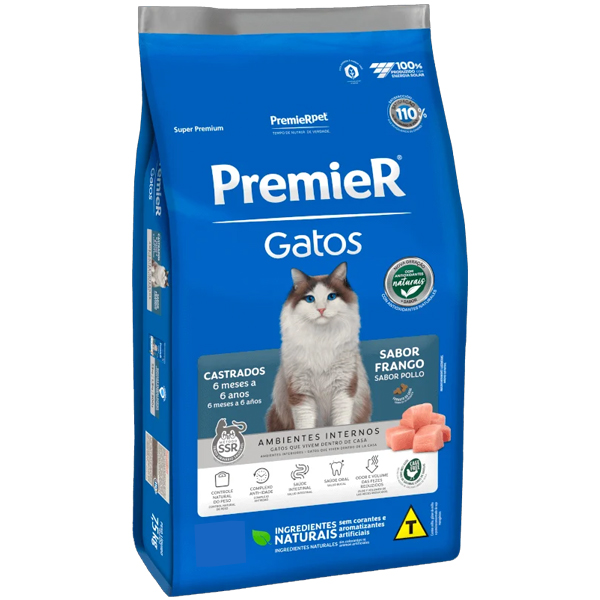 Premier Gatos - CASTRADOS ATÉ 7 ANOS FRANGO 7,5kg
